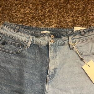 KanCan Two-Tone Blue Straight Leg Jeans